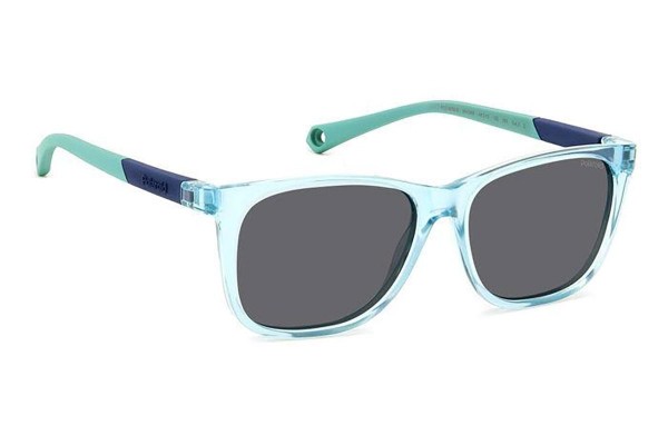 Sunglasses Polaroid Junior PLD8058/S MVU/M9 Polarized Rechteck Blau