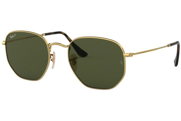 Sunglasses Ray-Ban Hexagonal RB3548N 001/58 Polarized Rund Gold