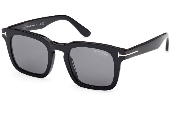 Sonnenbrille Tom Ford Dax FT0751 01D Polarized Quadratisch Schwarz