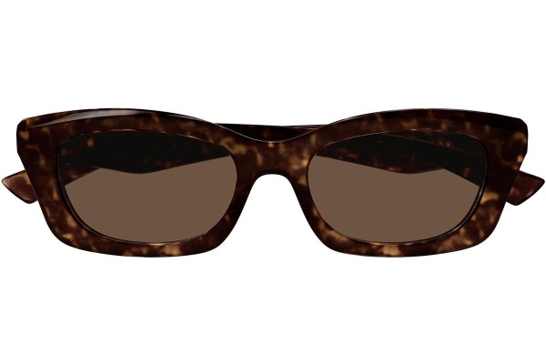 Sonnenbrille Alexander McQueen AM0474S 002 Rechteck Havanna