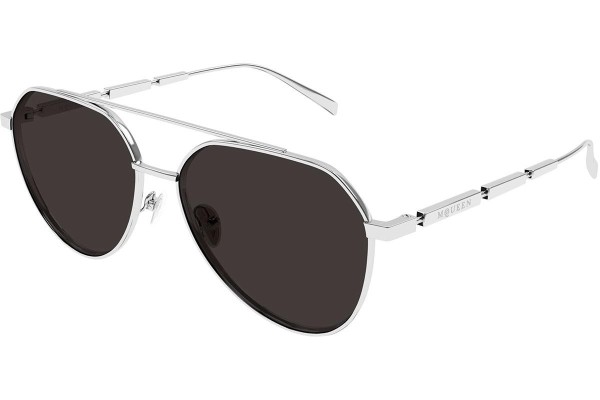 Sonnenbrille Alexander McQueen AM0478S 001 Pilot Silber