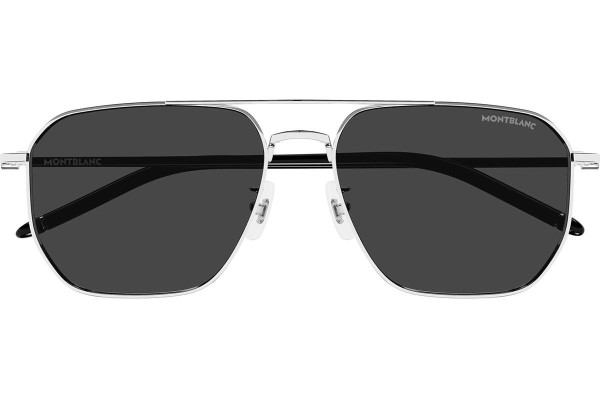 Sonnenbrille Mont Blanc MB0367SA 002 Quadratisch Silber