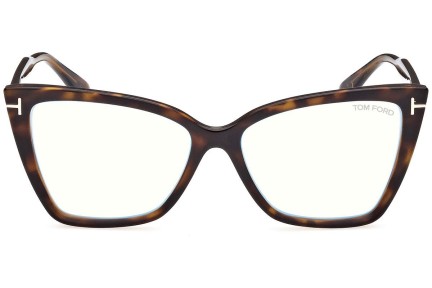 Brillen Tom Ford FT5844-B 052 Cat Eye Havanna