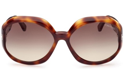 Sonnenbrille Tom Ford FT1011 52B Rund Havanna