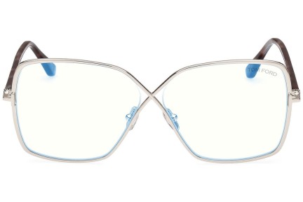 Glasses Tom Ford FT5841-B 016 Cat Eye Silber