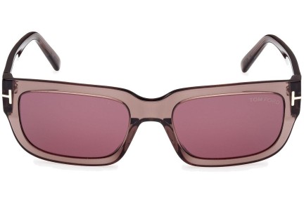 Sonnenbrille Tom Ford Ezra FT1075 45U Rechteck Braun