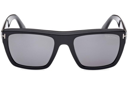 Sonnenbrille Tom Ford Alberto FT1077-N 01D Polarized Quadratisch Schwarz