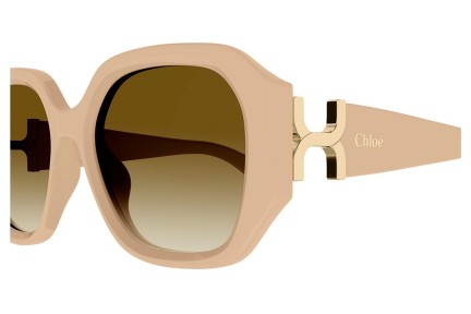 Sonnenbrille Chloe CH0236S 004 Quadratisch Beige