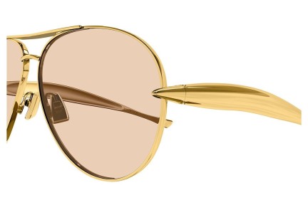 Sunglasses Bottega Veneta BV1305S 002 Pilot Gold