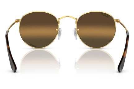 Sonnenbrille Ray-Ban Round Metal RB3447 001/G5 Polarized Rund Gold