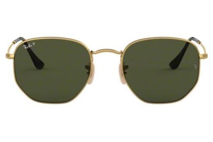 Sunglasses Ray-Ban Hexagonal RB3548N 001/58 Polarized Rund Gold