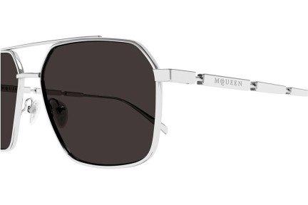 Sonnenbrille Alexander McQueen AM0477S 001 Pilot Silber