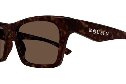 Sonnenbrille Alexander McQueen AM0472S 002 Quadratisch Havanna