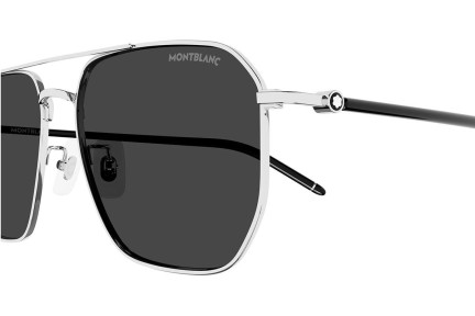 Sonnenbrille Mont Blanc MB0367SA 002 Quadratisch Silber