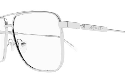 Brillen Alexander McQueen AM0480O 001 Pilot Silber